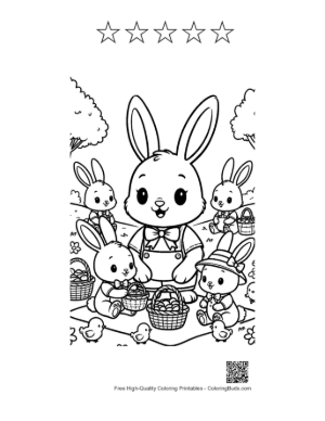 Thumbnail: Easter Bunny for Kids Printable and 5 Star Outline