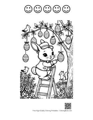 Thumbnail: Free Easter Eggs Coloring Page Printable and 5 Happy Face Outline