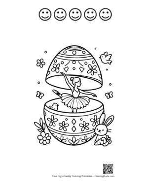 Thumbnail: Free Easter Eggs Coloring Page Printable and 5 Happy Face Outline