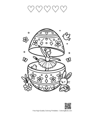 Thumbnail: Free Easter Eggs Coloring Page Printable and 5 Heart Outline