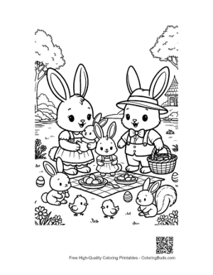 Thumbnail: Little Bunnies Playing Together in the Park Printable