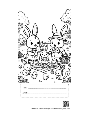 Thumbnail: Little Bunnies Playing Together in the Park Printable with Title and Artist Box