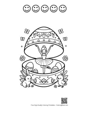 Thumbnail: Magical Easter Egg Opening to Reveal a Ballerina Printable and 5 Happy Face Outline
