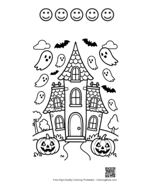 Thumbnail: Download Ghost Coloring Sheet Printable and 5 Happy Face Outline