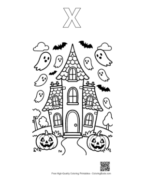 Thumbnail: Download Ghost Coloring Sheet Printable Outline Alphabet X