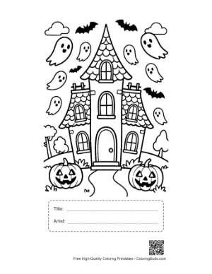 Thumbnail: Download Ghost Coloring Sheet Printable with Title and Artist Box