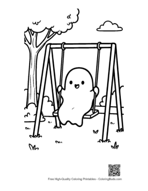 Thumbnail: Ghost Coloring Page Printable