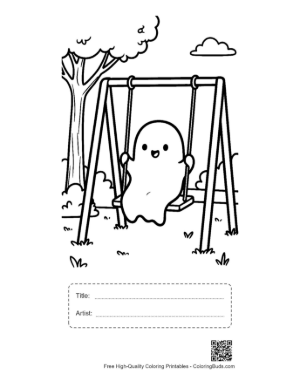 Thumbnail: Ghost Coloring Page Printable with Title and Artist Box