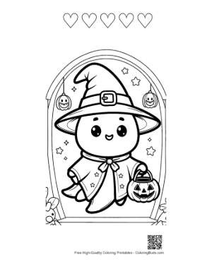 Thumbnail: Ghost to Color Printable and 5 Heart Outline