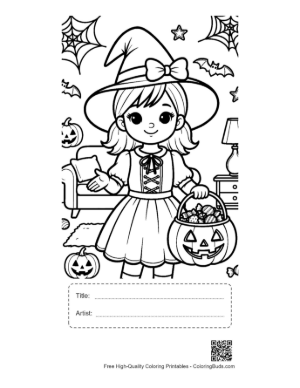 Thumbnail: Cute Jack O'Lantern Printable with Title and Artist Box