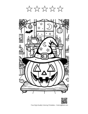 Thumbnail: Download Jack-O'-Lantern Coloring Sheet Printable and 5 Star Outline