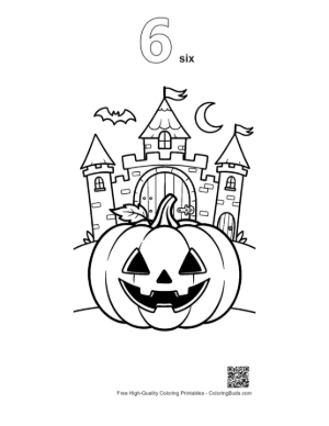 Thumbnail: Download Jack-O-Lantern to Color Printable Outline Number 6