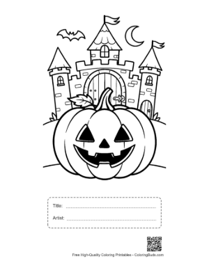 Thumbnail: Download Jack-O-Lantern to Color Printable with Title and Artist Box