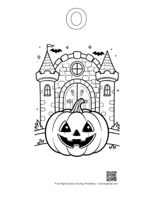 Thumbnail: Free Jack-O'-Lantern for Kids Printable Outline Alphabet O