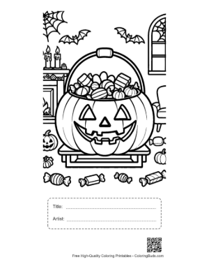 Thumbnail: Jack-o'-Lantern Coloring Page Printable with Title and Artist Box