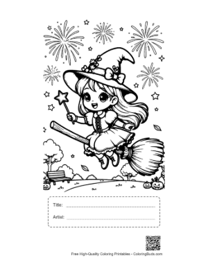 Thumbnail: Cute Witch Printable with Title and Artist Box