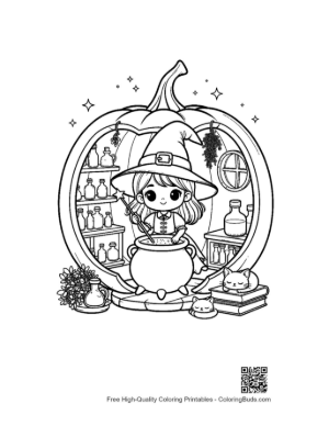 Thumbnail: Download Witch Coloring Sheet Printable