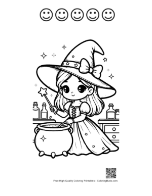 Thumbnail: Download Witch Printable and 5 Happy Face Outline