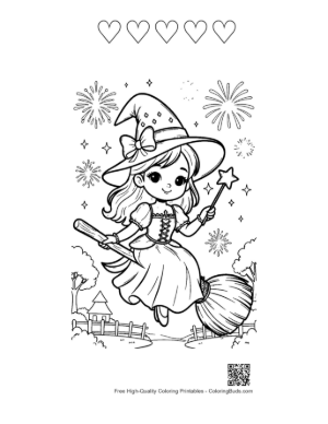 Thumbnail: Easy Witch Printable and 5 Heart Outline