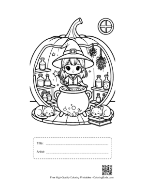 Thumbnail: Witch for Kids Printable with Title and Artist Box