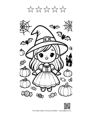 Thumbnail: Witch Printable and 5 Star Outline