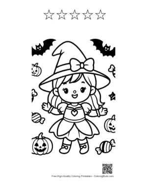 Thumbnail: Witch Printable and 5 Star Outline