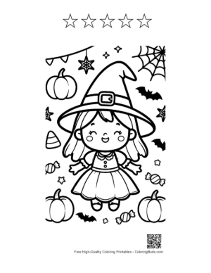 Thumbnail: Witch Printable and 5 Star Outline