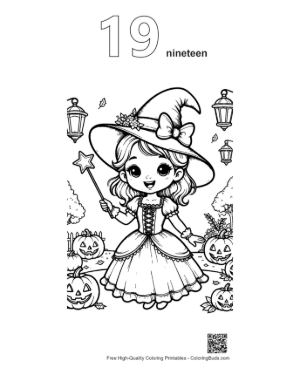 Thumbnail: Witch to Color Printable Outline Number 19