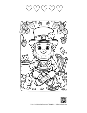 Thumbnail: Cute Leprechaun Printable and 5 Heart Outline