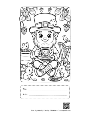 Thumbnail: Cute Leprechaun Printable with Title and Artist Box