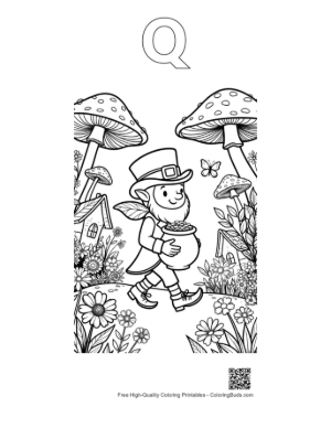 Thumbnail: Download Leprechaun Coloring Page Printable Outline Alphabet Q