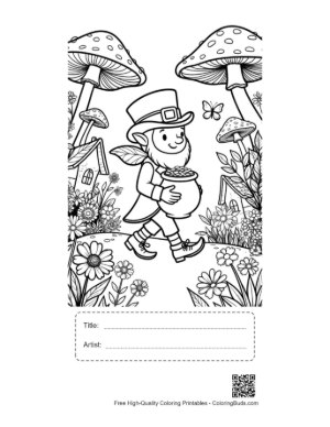 Thumbnail: Download Leprechaun Coloring Page Printable with Title and Artist Box