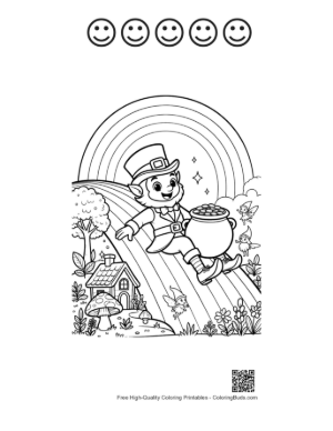 Thumbnail: Download Leprechaun Coloring Sheet Printable and 5 Happy Face Outline