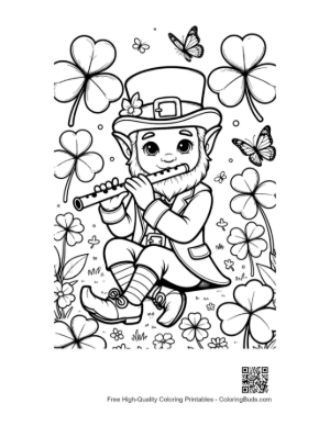 Thumbnail: Easy Leprechaun Coloring Sheet Printable