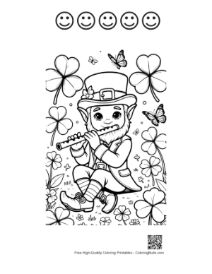 Thumbnail: Easy Leprechaun Coloring Sheet Printable and 5 Happy Face Outline