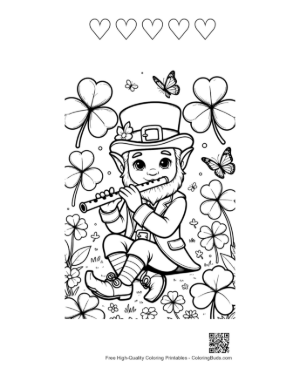 Thumbnail: Easy Leprechaun Coloring Sheet Printable and 5 Heart Outline