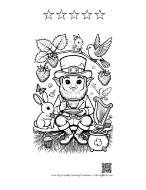 Thumbnail: Free Leprechaun to Color Printable and 5 Star Outline