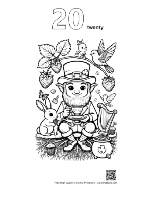 Thumbnail: Free Leprechaun to Color Printable Outline Number 20