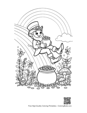 Thumbnail: Leprechaun Finding the End of the Rainbow Printable
