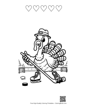 Thumbnail: Easy Turkey Coloring Sheet Printable and 5 Heart Outline