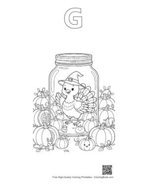 Thumbnail: Easy Turkey Coloring Sheet Printable Outline Alphabet G