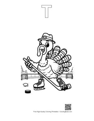 Thumbnail: Easy Turkey Coloring Sheet Printable Outline Alphabet T