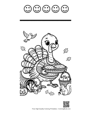 Thumbnail: Easy Turkey Printable and 5 Happy Face Outline