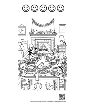 Thumbnail: Turkey Coloring Page Printable and 5 Happy Face Outline