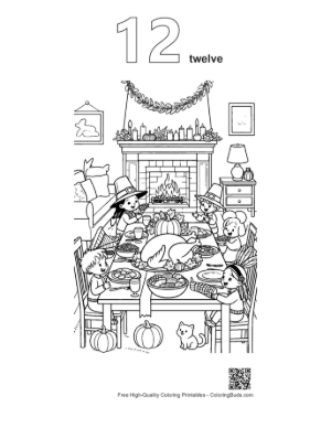 Thumbnail: Turkey Coloring Page Printable Outline Number 12