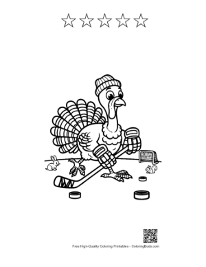 Thumbnail: Turkey Coloring Sheet Printable and 5 Star Outline