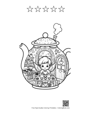 Thumbnail: Download Hearts Cupids to Color Printable and 5 Star Outline