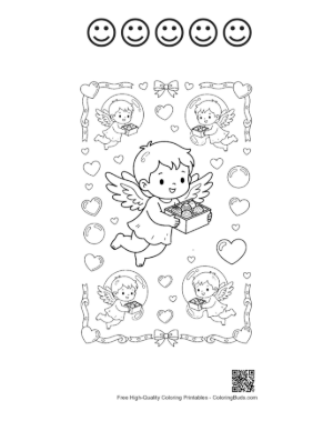 Thumbnail: Easy Hearts Cupids Printable and 5 Happy Face Outline
