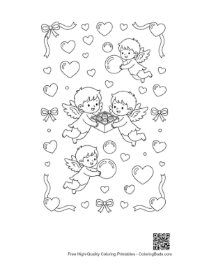 Thumbnail: Hearts Cupids Printable