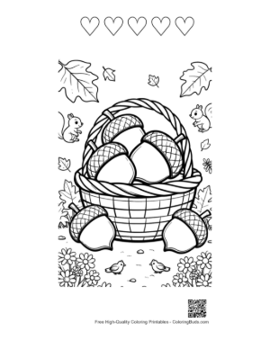 Thumbnail: Cute Leaves & Acorns Printable and 5 Heart Outline